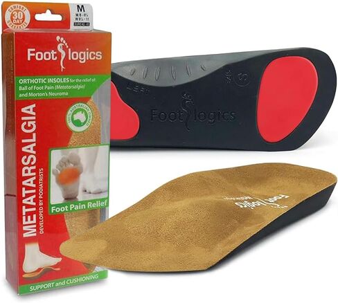 3/4 Length Orthotic Shoe Insoles with Built-in Raise for Ball of Foot Pain, Morton’s Neuroma, Flat Feet - Metatarsalgia (S (Men's 6-7.5, Women's 7.5-9)) in Saudi Arabia