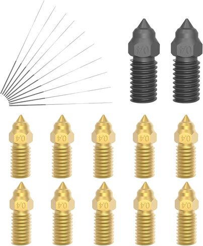 IdeaFormer 22Pcs 0.4mm Nozzle Kits for Elegoo Neptune 4 Plus/Neptune 4 Max, 10Pcs Brass Nozzles+2Pcs Hardened Steel Nozzles+10Pcs Nozzle Cleaning Needles Extruder Hotend Nozzle for Neptune 4 Plus/Max in Saudi Arabia