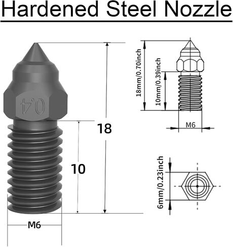 IdeaFormer 22Pcs 0.4mm Nozzle Kits for Elegoo Neptune 4 Plus/Neptune 4 Max, 10Pcs Brass Nozzles+2Pcs Hardened Steel Nozzles+10Pcs Nozzle Cleaning Needles Extruder Hotend Nozzle for Neptune 4 Plus/Max in Saudi Arabia
