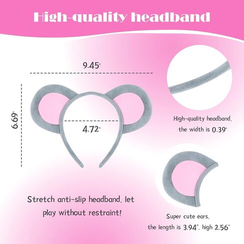 Cute Headband Mouse Headband Monster Headband Green Ogre Ears Headband Birthday Halloween Christmas Party Animal Ear Headband in Saudi Arabia