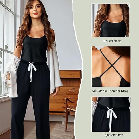 Womens 3Pcs Soft Pajama Sets Sexy Camisole Lingerie XS-4XL Knit Pajamas Set Sleepwear Pjs Nightwear Lounge Sets in Saudi Arabia