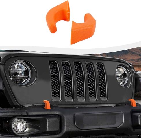 أغطية خطافات سحب ممتصة للصدمات قطعتان متوافقة مع 2007-2018 Jeep Wrangler JK JKU/لـ 2018-2025 JL JLU وJeep Gladiator JT الملحقات الخارجية (أحمر) in Kuwait