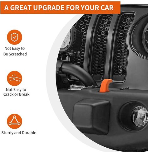 أغطية خطافات سحب ممتصة للصدمات قطعتان متوافقة مع 2007-2018 Jeep Wrangler JK JKU/لـ 2018-2025 JL JLU وJeep Gladiator JT الملحقات الخارجية (أحمر) in Kuwait
