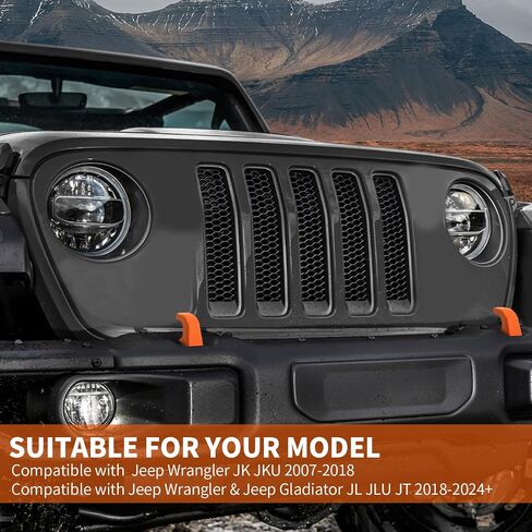 أغطية خطافات سحب ممتصة للصدمات قطعتان متوافقة مع 2007-2018 Jeep Wrangler JK JKU/لـ 2018-2025 JL JLU وJeep Gladiator JT الملحقات الخارجية (أحمر) in Kuwait