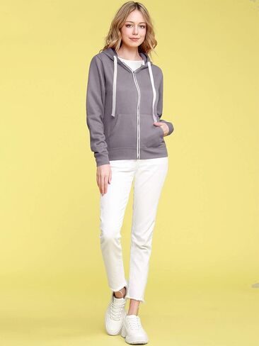 Made By Johnny Women's Active Casual Zip-up Hoodie Jacket Long Sleeve Comfortable Lightweight Sweatshirt in Saudi Arabia