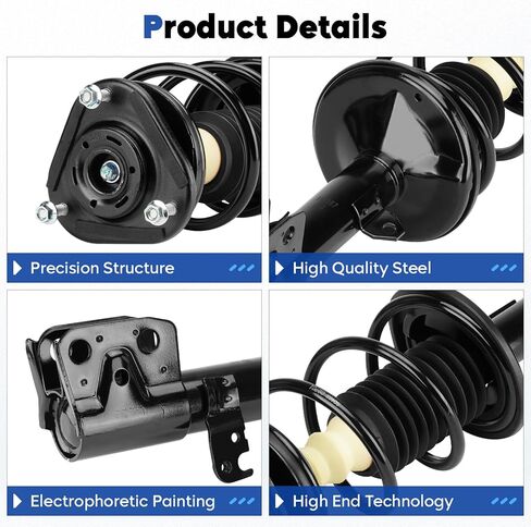 الدعامات الأمامية لامتصاص الصدمات ووصلات نهاية قضبان التأرجح المتوافقة مع 2009-2013 Toyota Corolla/Matrix، 2009-2010 Pontiac Vibe، استبدال لـ 832598 K90433 (4 قطع) in Kuwait