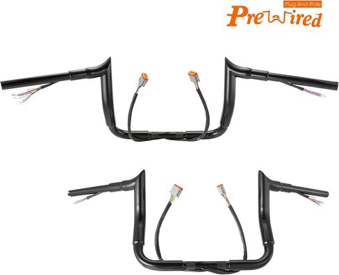 مقود انزلاقي للشارع مقاس 12 بوصة ارتفاع 1.5 بوصة من Fat Meathook Ape Hangers لـ 1996-2006 Harley Electra Glide/Street Glide (أسود) in Kuwait