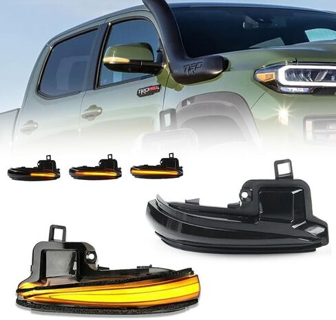 Sequential LED Side Mirror Turn Signal Lights for Toyota Tacoma 2016-2023, RAV4 XA50 2019-2024, Highlander XU70 2020-2024, RAV4 Smoked Lens Side Mirror Lights, Amber Turn Signal Lamps, 2 PCS in Saudi Arabia