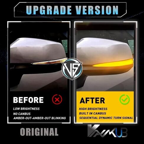 Sequential LED Side Mirror Turn Signal Lights for Toyota Tacoma 2016-2023, RAV4 XA50 2019-2024, Highlander XU70 2020-2024, RAV4 Smoked Lens Side Mirror Lights, Amber Turn Signal Lamps, 2 PCS in Saudi Arabia