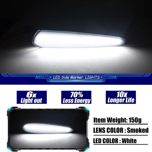 For 2000 2003 Nissan Maxima Front Rear Bumper side marker lights Smoked lens White Led in Kuwait