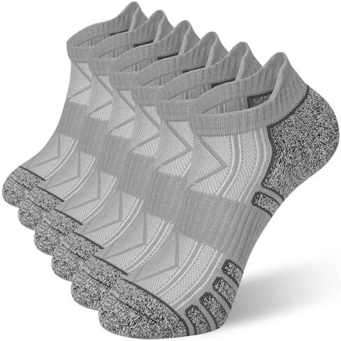 Men's Ankle Athletic Running Socks Cushioned Breathable Low Cut Socks for Men, Cotton Sports Short Socks 6 Pairs in Saudi Arabia