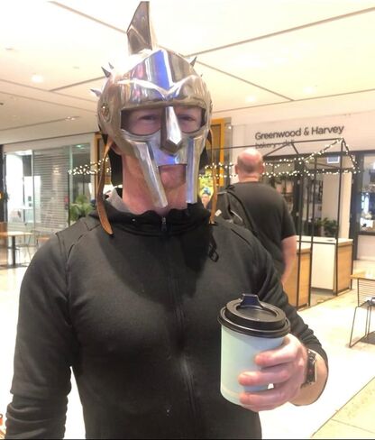 خوذة AnNafi® Gladiator Maximus Arena | خوذة رجالي يمكن ارتداؤها في العصور الوسطى بالحجم الكامل + خوذة باربوتا خوذة فارس تمبلر الصليبية in Kuwait