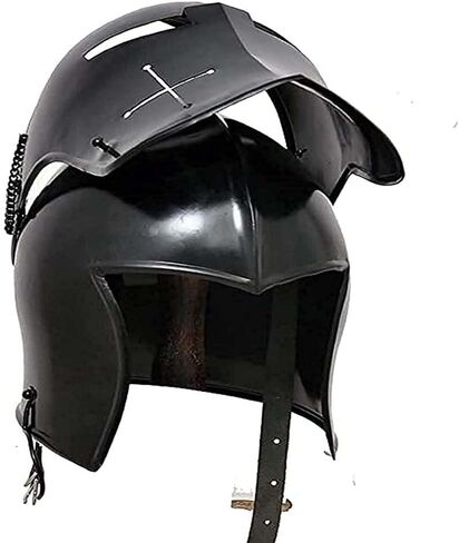 خوذة AnNafi® Gladiator Maximus Arena | خوذة رجالي يمكن ارتداؤها في العصور الوسطى بالحجم الكامل + خوذة باربوتا خوذة فارس تمبلر الصليبية in Kuwait