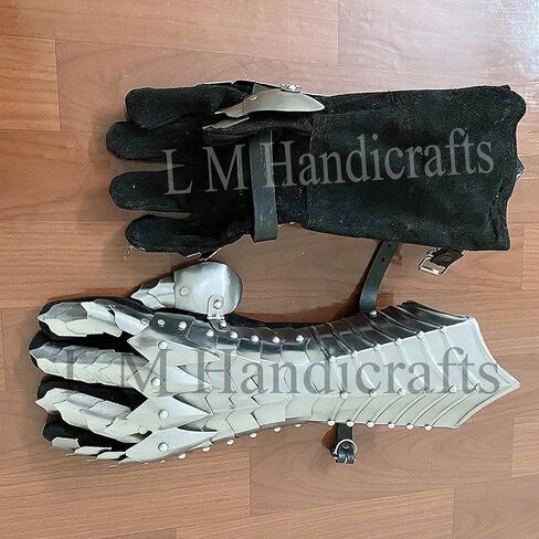 قفازات القرون الوسطى Nazgul Fantasy Gauntlets SCA Armor Gauntlets قفازات فضية تروي شوجرلوف المصارع بورجونيت باربوتا الألمانية in Kuwait