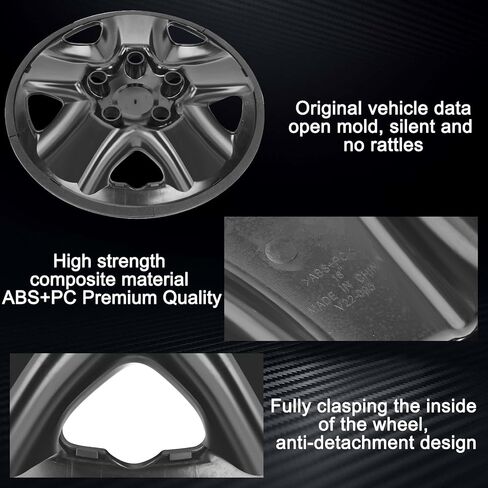 Wheel Skins Compatible with Toyota Tundra 2007-2021 18 inch Wheel Covers Gloss Set of 4 Packs (Glossy Black) in Saudi Arabia