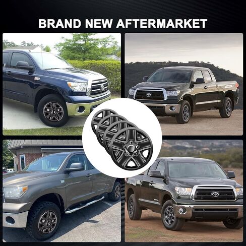 Wheel Skins Compatible with Toyota Tundra 2007-2021 18 inch Wheel Covers Gloss Set of 4 Packs (Glossy Black) in Saudi Arabia