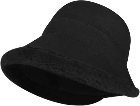 Women Fashion Bucket Girl Winter Floppy Hat Packable Fisherman Hat Casual Flat Bucket Warm Windproof Outdoor Headwear in Kuwait