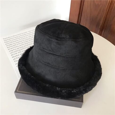 Women Fashion Bucket Girl Winter Floppy Hat Packable Fisherman Hat Casual Flat Bucket Warm Windproof Outdoor Headwear in Kuwait