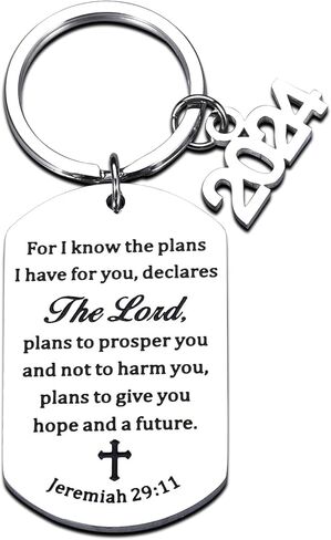 Raddimelo Jeremiah 29 11، هدايا مسيحية للنساء، هدايا دينية، سلسلة مفاتيح الكتاب المقدس، هدايا المعمودية للفتيات المراهقات، سلسلة مفاتيح متقاطعة، هدايا تخرج جامعية للنساء، هدايا تأكيد in Kuwait