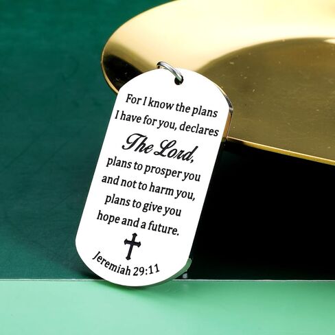 Raddimelo Jeremiah 29 11، هدايا مسيحية للنساء، هدايا دينية، سلسلة مفاتيح الكتاب المقدس، هدايا المعمودية للفتيات المراهقات، سلسلة مفاتيح متقاطعة، هدايا تخرج جامعية للنساء، هدايا تأكيد in Kuwait