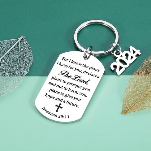 Raddimelo Jeremiah 29 11، هدايا مسيحية للنساء، هدايا دينية، سلسلة مفاتيح الكتاب المقدس، هدايا المعمودية للفتيات المراهقات، سلسلة مفاتيح متقاطعة، هدايا تخرج جامعية للنساء، هدايا تأكيد in Kuwait