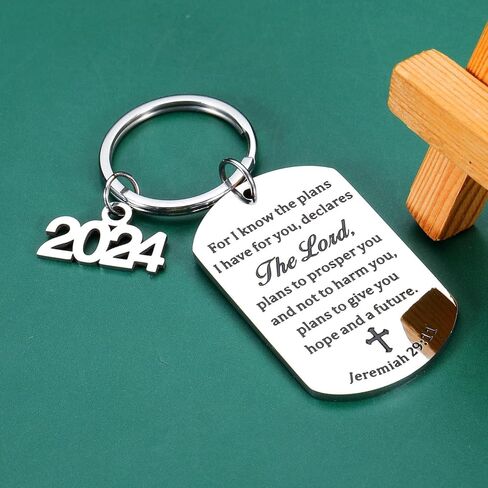 Raddimelo Jeremiah 29 11، هدايا مسيحية للنساء، هدايا دينية، سلسلة مفاتيح الكتاب المقدس، هدايا المعمودية للفتيات المراهقات، سلسلة مفاتيح متقاطعة، هدايا تخرج جامعية للنساء، هدايا تأكيد in Kuwait