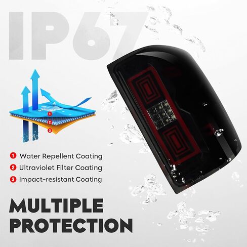 LED Tail Lights Assembly Fit for 2014-2018 Chevy Silverado 1500 2500 HD 3500 HD, 2015-2018 GMC Sierra 3500 HD with Dual Wheel Pickup (Not Fit Factory LED Version), Chrome Housing Smoke Lens in Kuwait