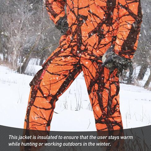 GUGULUZA Hunting Pants for Men, Silent Hunting Pants with Fleece Lining, Water Resistant Camo Clothes for Deer Hunting in Saudi Arabia