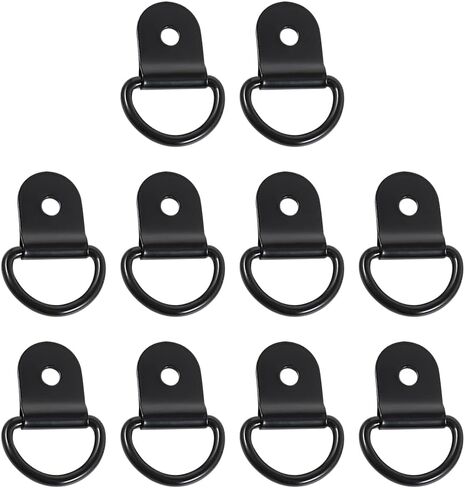 10 Pcs Small D Ring Tie Downs Car Trailer Tie Down Anchors Metal Tie Down Hooks Truck Bed Load Anchors Boat Rope Tie Down Rings Lashing Rings for Camper Motorcycles in Saudi Arabia