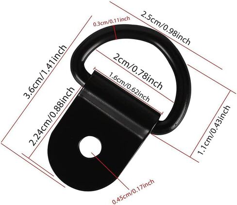10 Pcs Small D Ring Tie Downs Car Trailer Tie Down Anchors Metal Tie Down Hooks Truck Bed Load Anchors Boat Rope Tie Down Rings Lashing Rings for Camper Motorcycles in Saudi Arabia