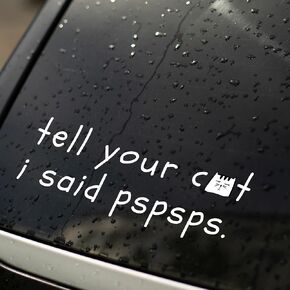 Tell Your Cat I Said Pspsps Car Sticker, Funny Bumper Stickers, Funny Car Stickers, Car Decals Funny, Cat Stickers for Cars, Cute Car Decals, Bumper Stickers Cute (6.7 x 2 in)