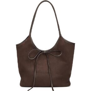 Vintage French Bow Tote Bag Large Capacity Hobo Bag Shoulder Bag Satchel Purse Chic Underarm Bag for Women Girls