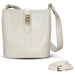 HESHE Leather Purses Crossbody Bags for Women Designer Ladies Shoulder Purse Satchel Handbags Small Bucket Bag