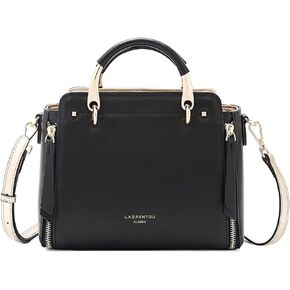 LAORENTOU Cowhide Leather Women Crossbody Handbag Satchel Style Purse Classic Stylish for Ladies