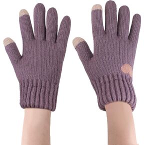 Women’s Winter Gloves, Cute Heart Pattern Warm Touchscreen Gloves, Elastic Cuff Knit Thermal Gloves for Cold Weather