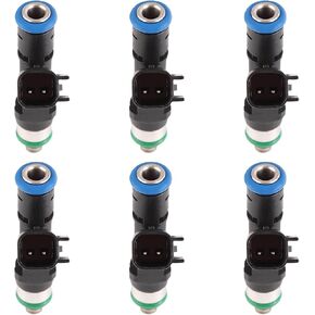 Fuel Injectors Set of 6 Compatible with 2006-2010 Jeep Liberty Grand Cherokee Commander Dodge RAM 1500 Durango Dakota Nitro Mitsubishi Raider 3.7L V6 Replaces# 0280158020 812-12145 4Holes