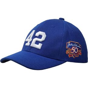 42 Robinson Baseball Day 50th Patch Dad Snaback Sport Outdoors Cap, Blue, 7-7 5/8