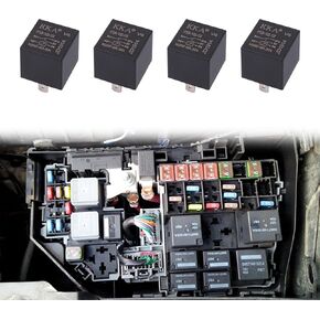 4Pcs 5 Pin 12V 40A Relay, Car Starter Switch Relays, Multi Purpose Automotive Relay Black Starter Relay, High Performance Starter Universal for Car Motor Automotive Replacement Accessories