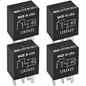 Relay G8HE-1C7T-R1-DC12 (Pack of 4), 12VDC 5Pins Plug-in Installation Automotive Relay - OEM Replacement, SPDT