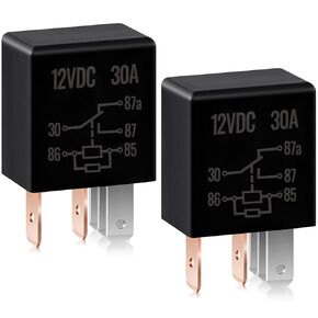 16 Pieces 5 Pin 12V Relay 12V 30A Relay Multi Purpose Automotive Relay Black Starter Relay Car Heavy Duty Relay for Car Motor Automotive Replacement Accessories