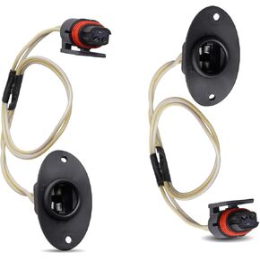 Pack-2 License Plate Light Socket Harness, Rear Light Socket Pigtail Plug Assembly, Compatible with 1994 to 2001 Dodge Ram 1500 2500 Pickup Truck (Black)