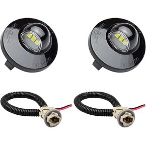 LED License Plate Light Tag Lights With Socket Wiring Harness Plugs Compatible with Ford Raptor Explorer Expedition F150 F250 F350 F450 F550 Superduty Ranger Bronco Excursion