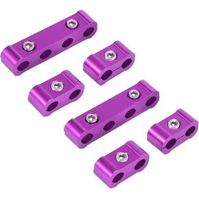 2 Set 8mm Car Engine Spark Plug Wire Separator Looms Divider Organizer Clamp Aluminum Alloy Purple Automotive Parts