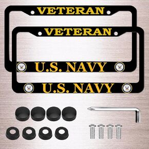 Black Stainless Steel License Plate Cover for U.S. Air Force,Protect and Personalize Your for USAF License Plate,Screws Included