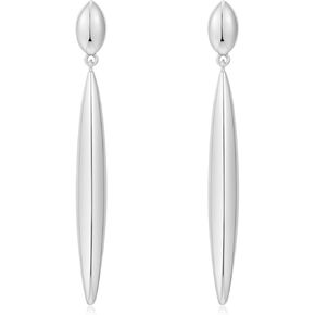 Gold Silver Minimalist Dainty Long Bar Drop Dangle Earrings for Women
