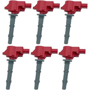 6PCS ARKAUTO HIGH PERFORMANCE RED TOP IGNITION COILS ARK-IG535 UF535 A2729060060 A0001502780 FOR MERCEDES BENZ C CL CLK CLS E G GL GLK ML R S SL SLK CALSS 2.5 3.0 3.5 M272 W204 W211 W212 W221