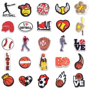36PCS Basketball Baseball Softball Soccer Shoe Charms Pack,Sports Shoe Charms Accessories for Men Boys Girls Women,Party Favor Gift