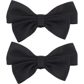 CALLARON 1Pair Bow Knot Shoe Clip Bow Shoe Buckle Removable Shoes Buckle Black Bow Shoe Clip Wedding Shoe Rhinestone Bow Decoration DIY Crafts Accessories 10 x 6 cm