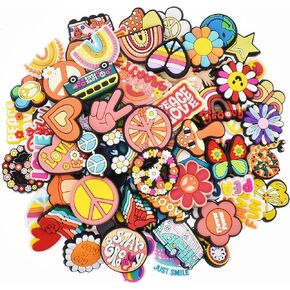 Shoe Charms, Peace And Love 30 50 100 PCS Clip Buckle Charms Random PVC Different for Clog Shoes Decoration Charms