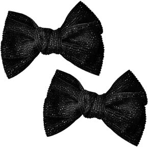 2 Pieces Glitters Corduroy Bow Shoe Clips Detachable Shoe Buckles Shoe Decorations Charms Shoe Embellishments